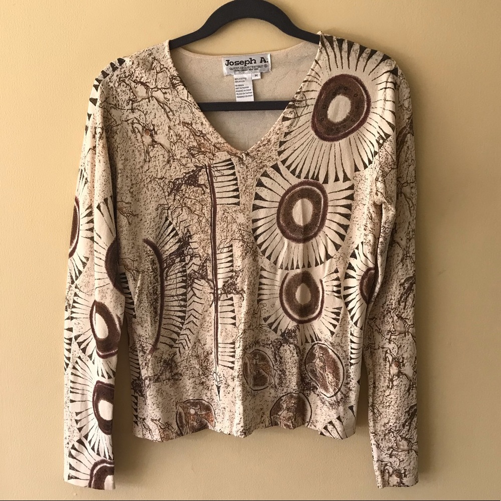 Vintage Joseph A. Petroglyph print blouse